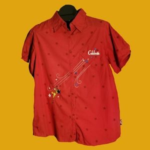 Disney Winnie The Pooh Celebrate red button up
